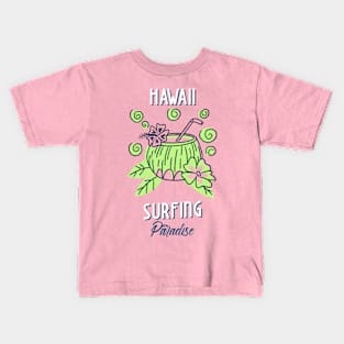 Hawaii Hawaiian Islands Surfer Surfing Surf Paradise Kids T-Shirt